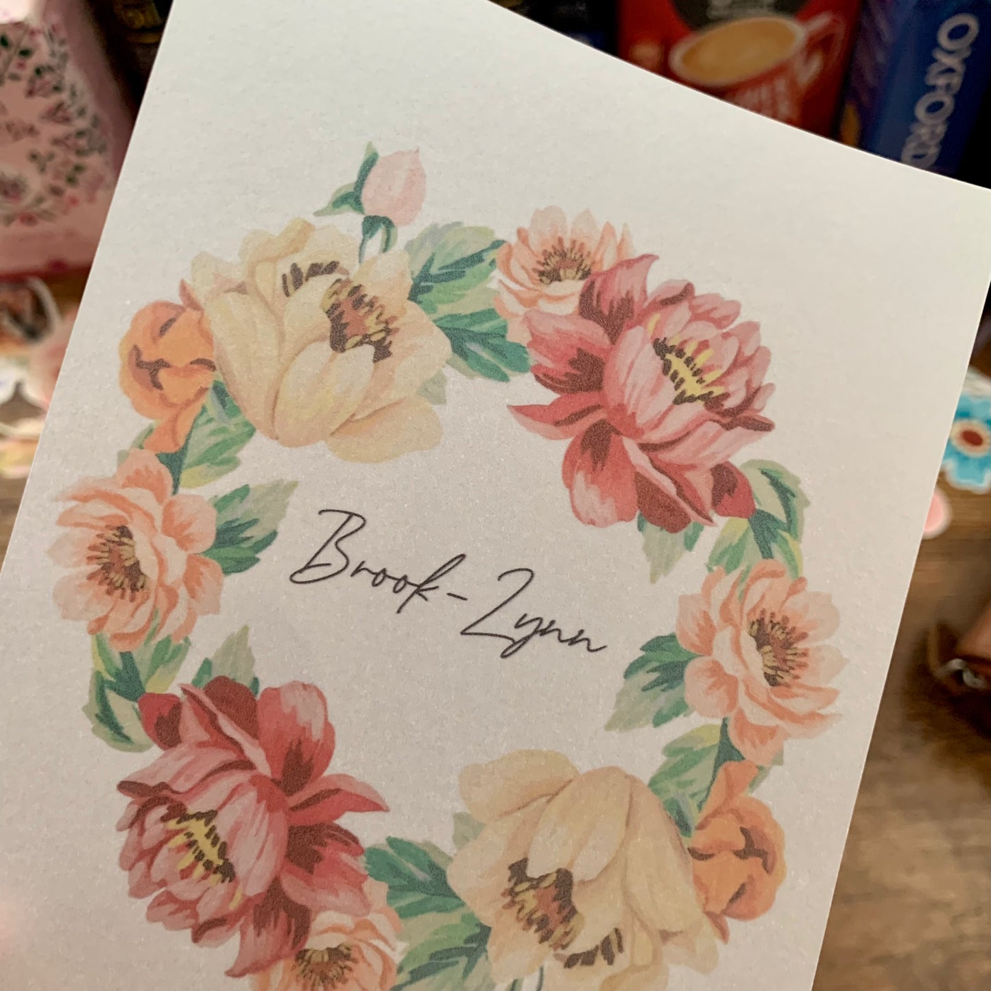 Floral Water color Wreath Vellum Planner Dashboard- Feels like Spring Collection - Custom name