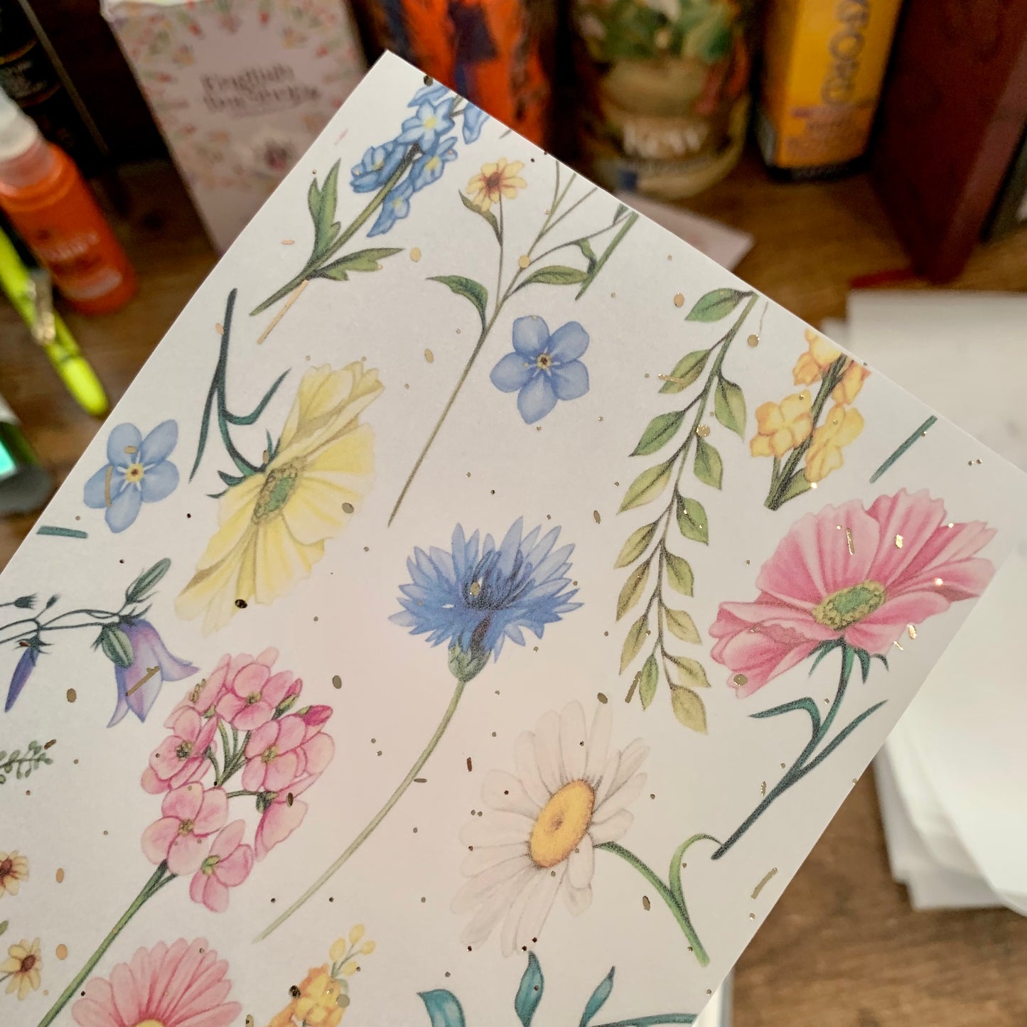 Rose gold Foiled Pretty Botanical Hand Drawn Floral Pattern - Vellum Planner Dashboard - Summer’s walk