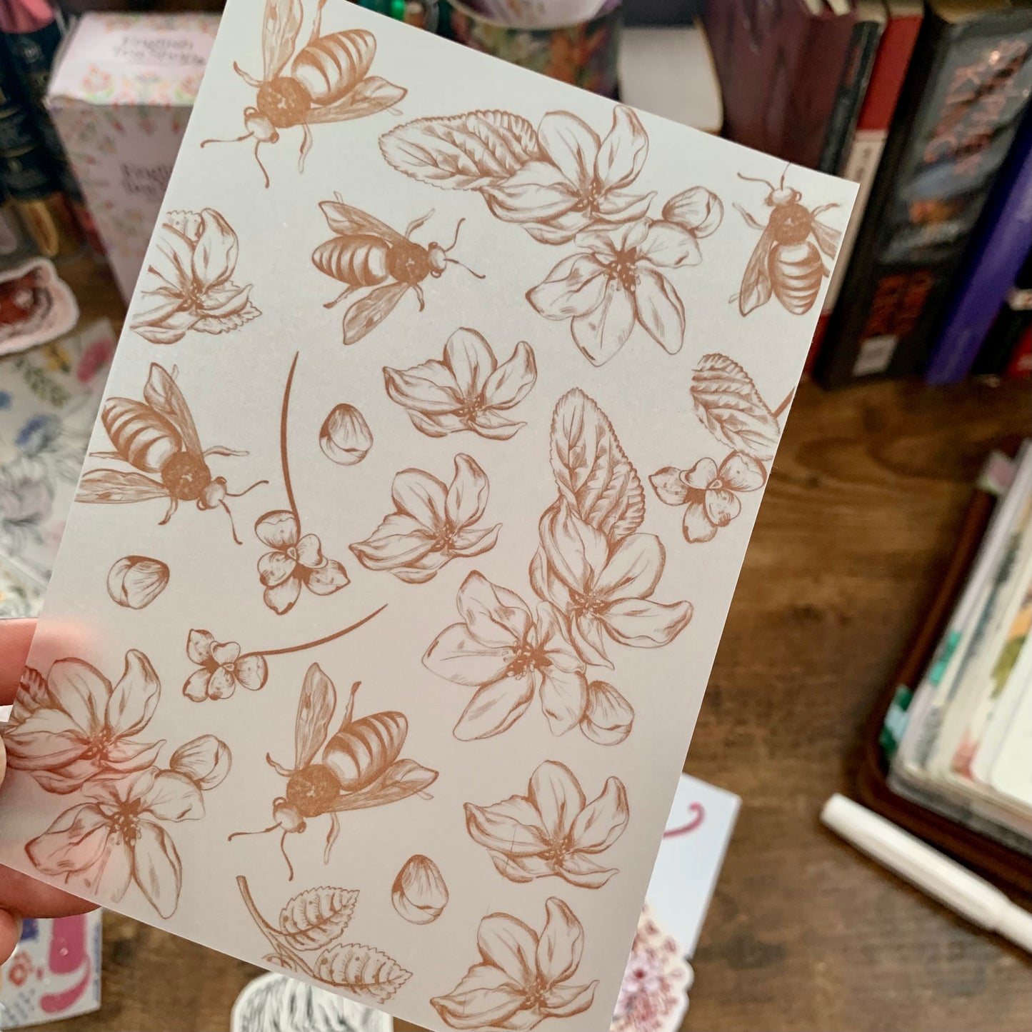 Beautiful Vintage inspired Bee Vellum - Planner Dashboard - Awakening
