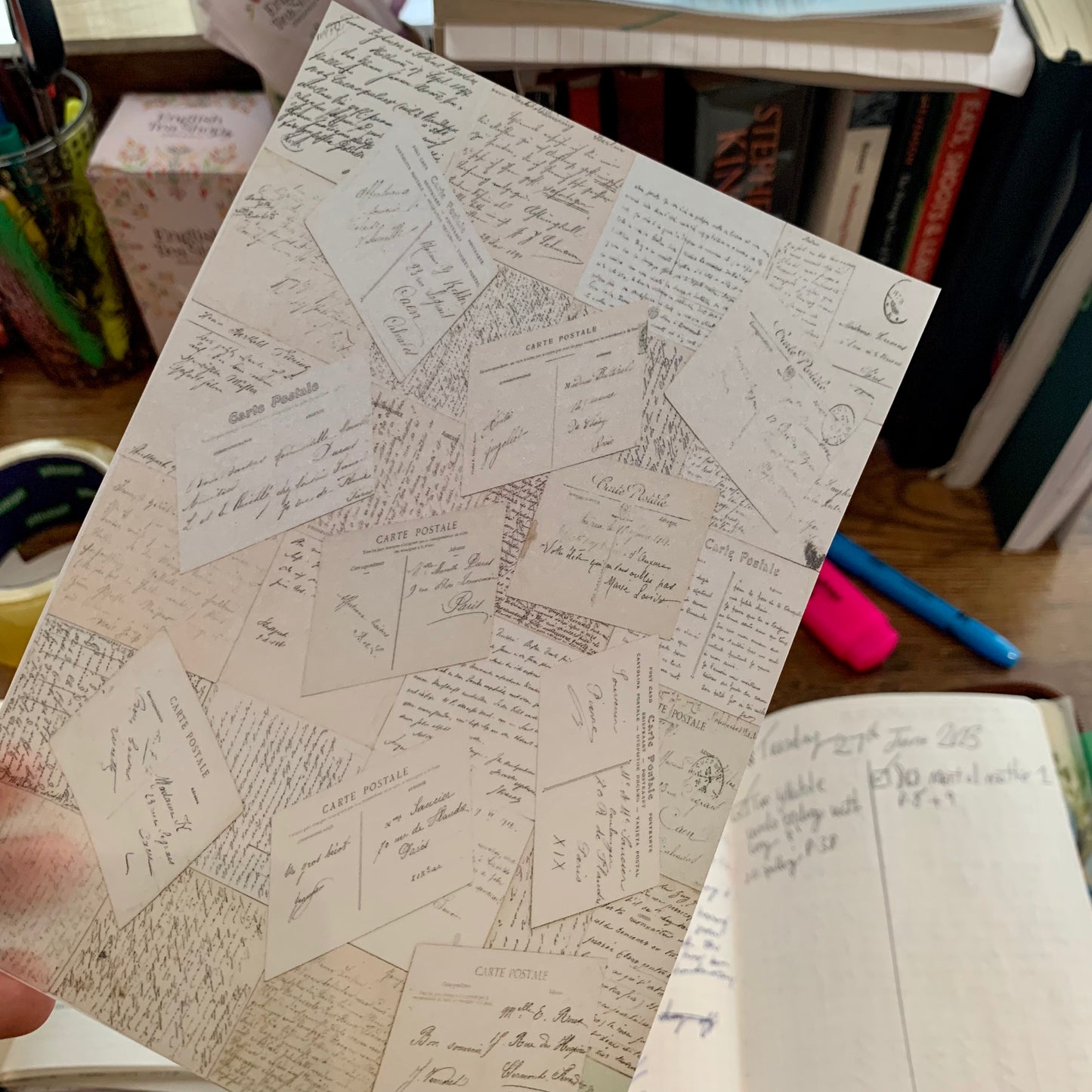 Vintage Handwritten Postcards Vellum Planner Dashboard - Scrapbooking Paper - Love Letters 💌