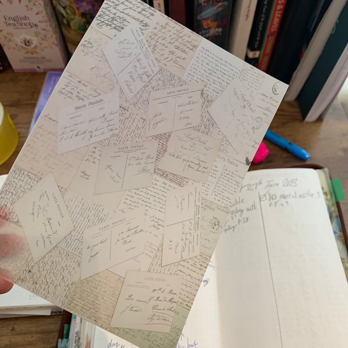 Vintage Handwritten Postcards Vellum Planner Dashboard - Scrapbooking Paper - Love Letters 💌