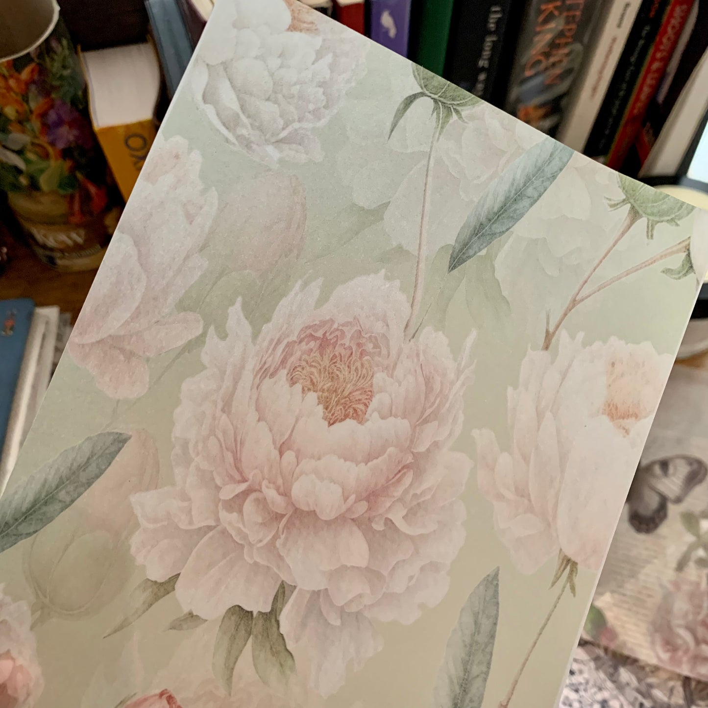 Soft green & pink Peony Floral Vellum Planner Dashboards - Sweetheart