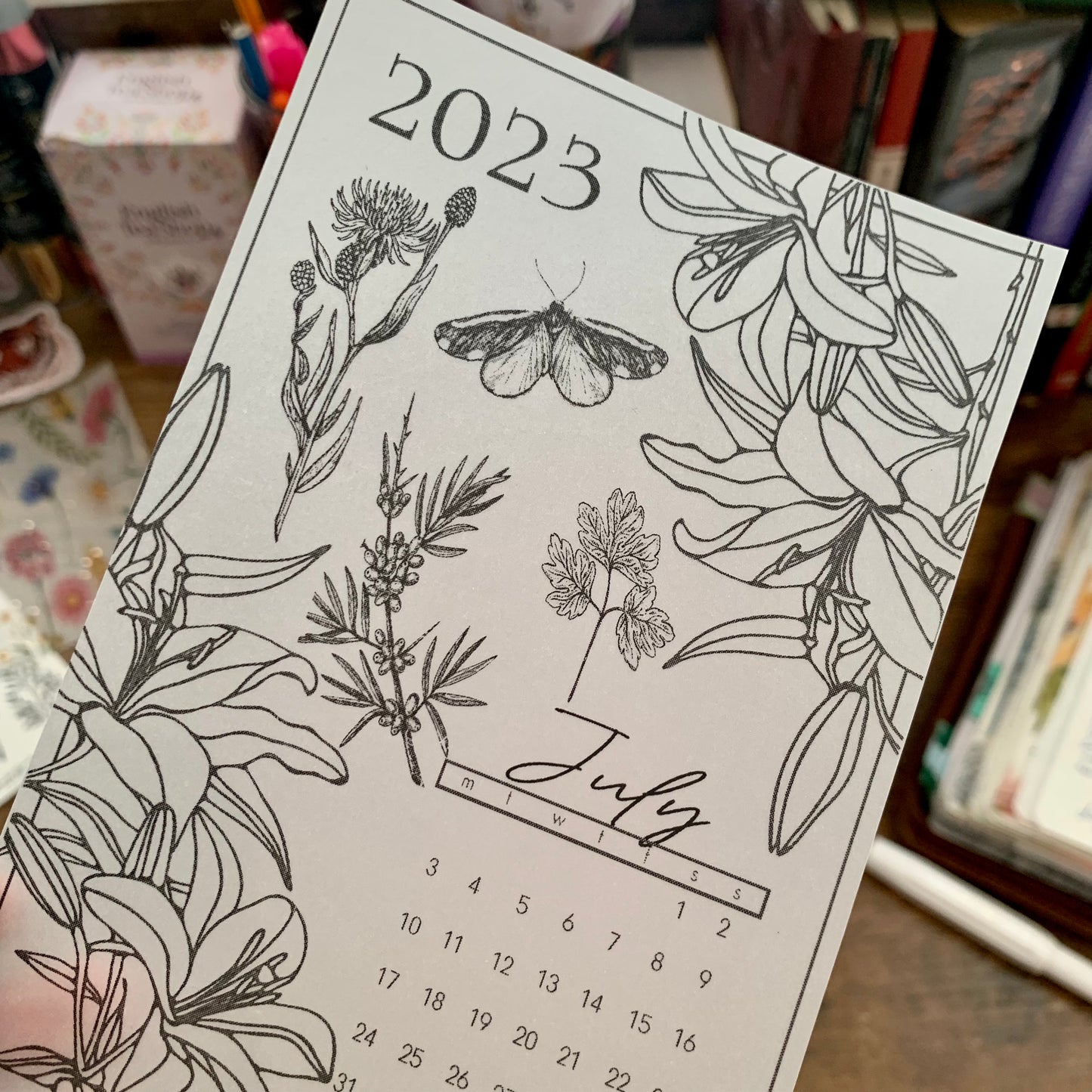 FREE download July 2023 Calendar Card - A6 SIZE