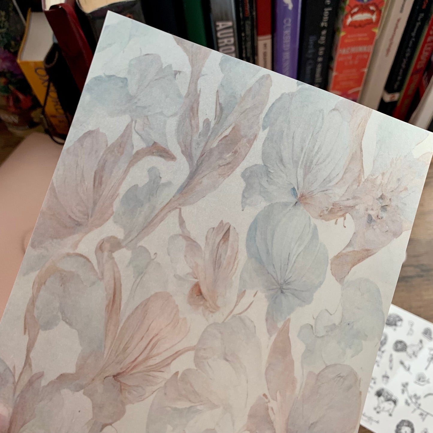 Vintage Oil Painted Blue Florals Vellum Planner Dashboard - Scrapbooking Paper - Emilia