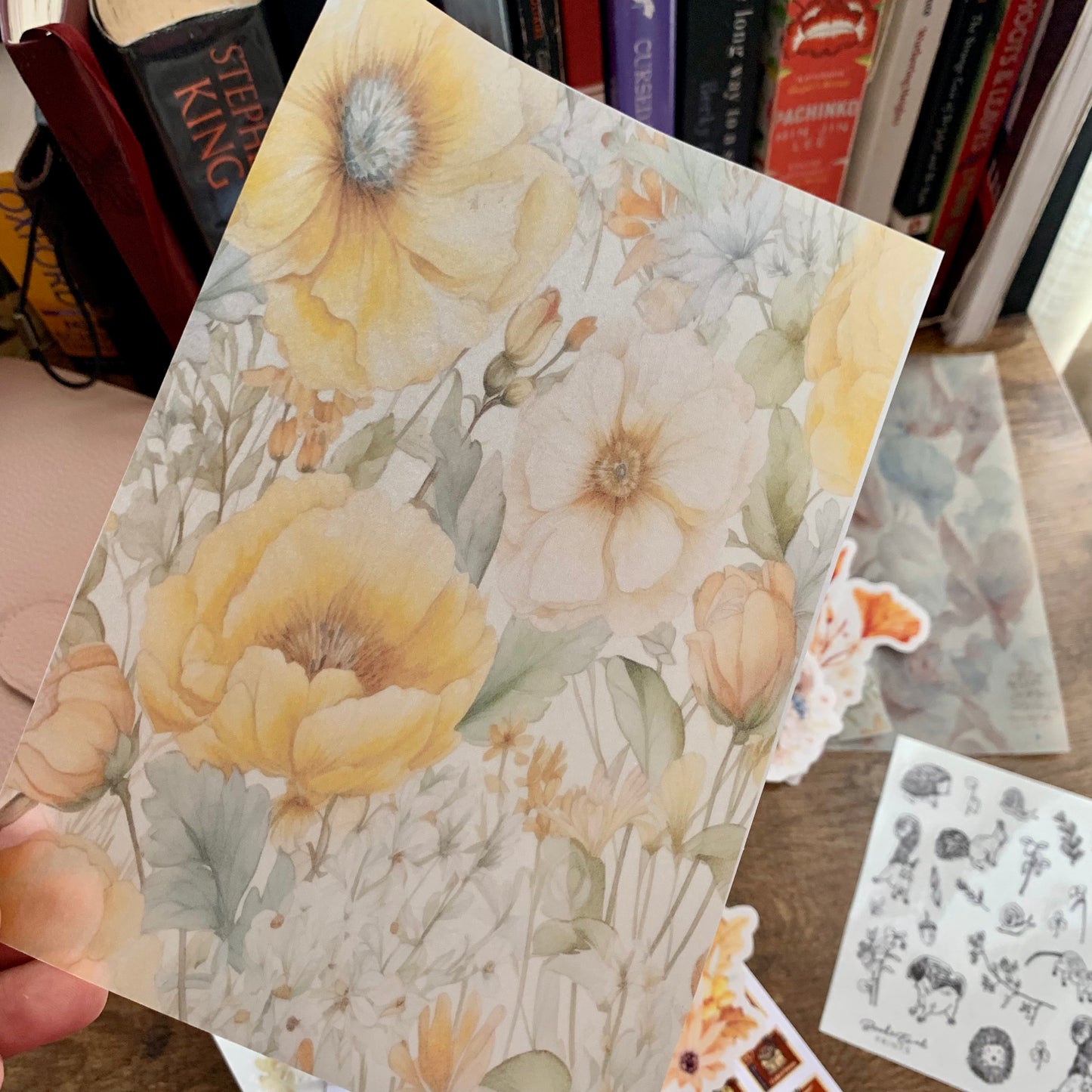 Vintage Burnt Orange Florals Vellum Planner Dashboard - Scrapbooking Paper - Embrace