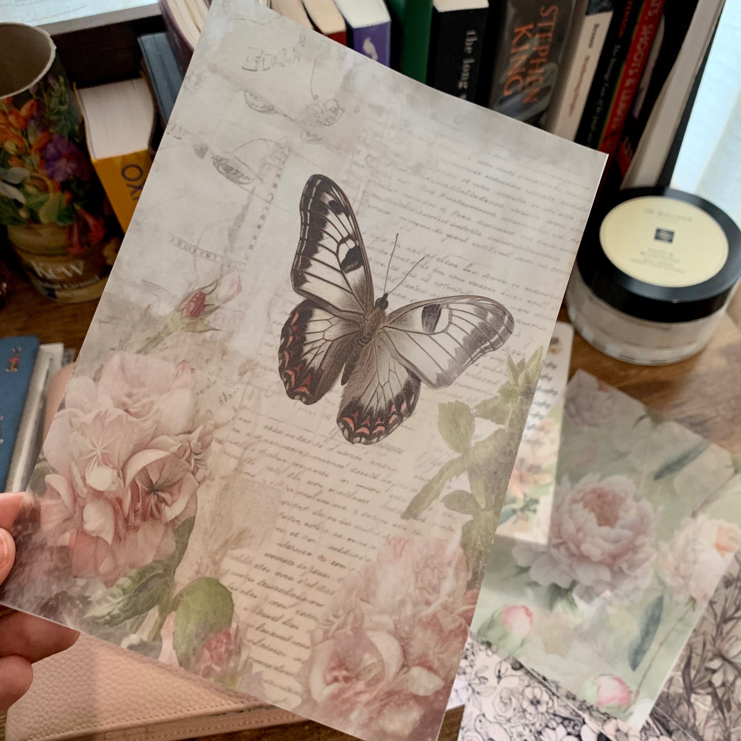Vintage style butterfly & script Vellum Planner Dashboards - Daydream