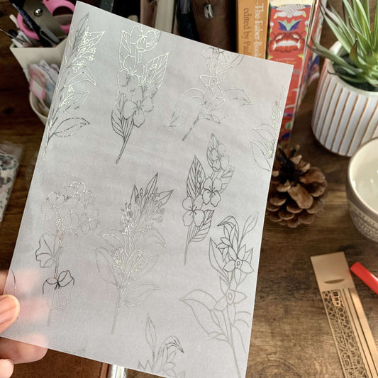 Botanical Silver Foiled Vellum Planner Dashboard- Pure