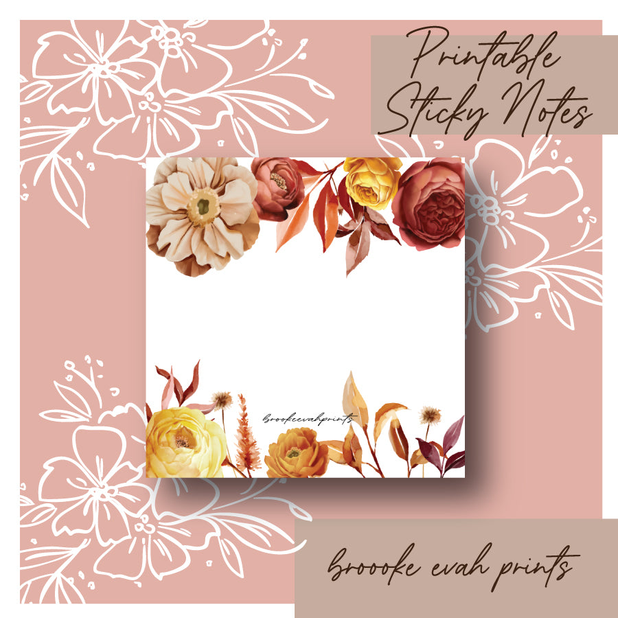 Printable Sticky Notes - Autumn