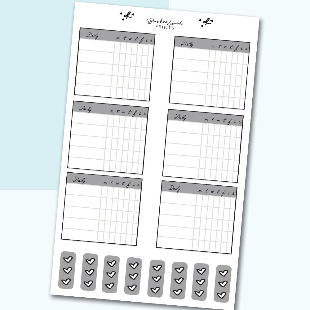 Habit Tracker Boxes - H17 - BrookeEvahPrints