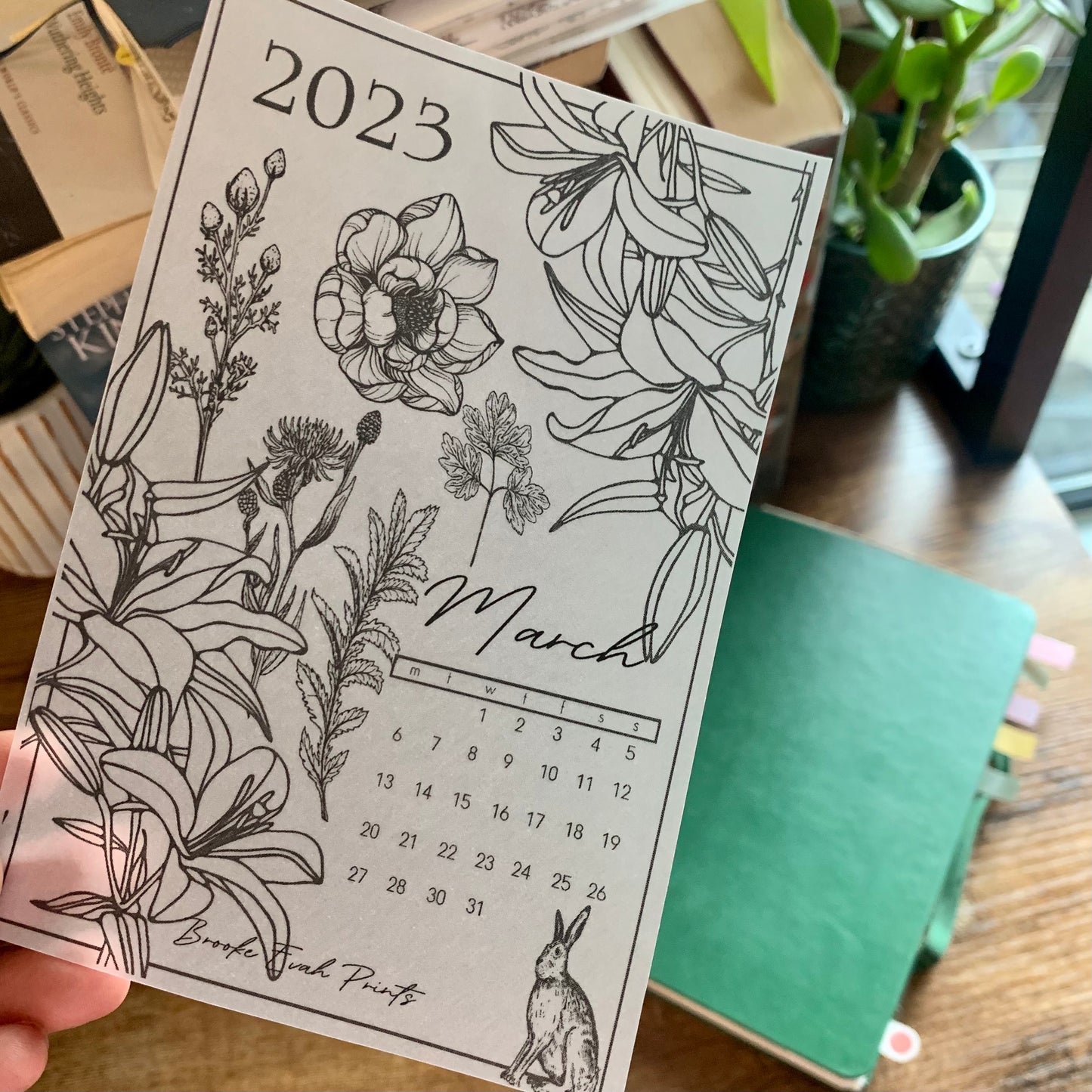 FREE download March 2023 Calendar Card - A6 SIZE