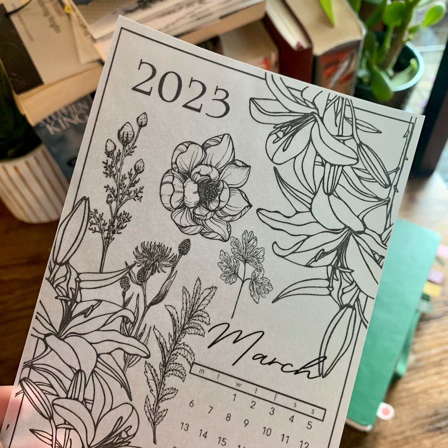 FREE download March 2023 Calendar Card - A6 SIZE