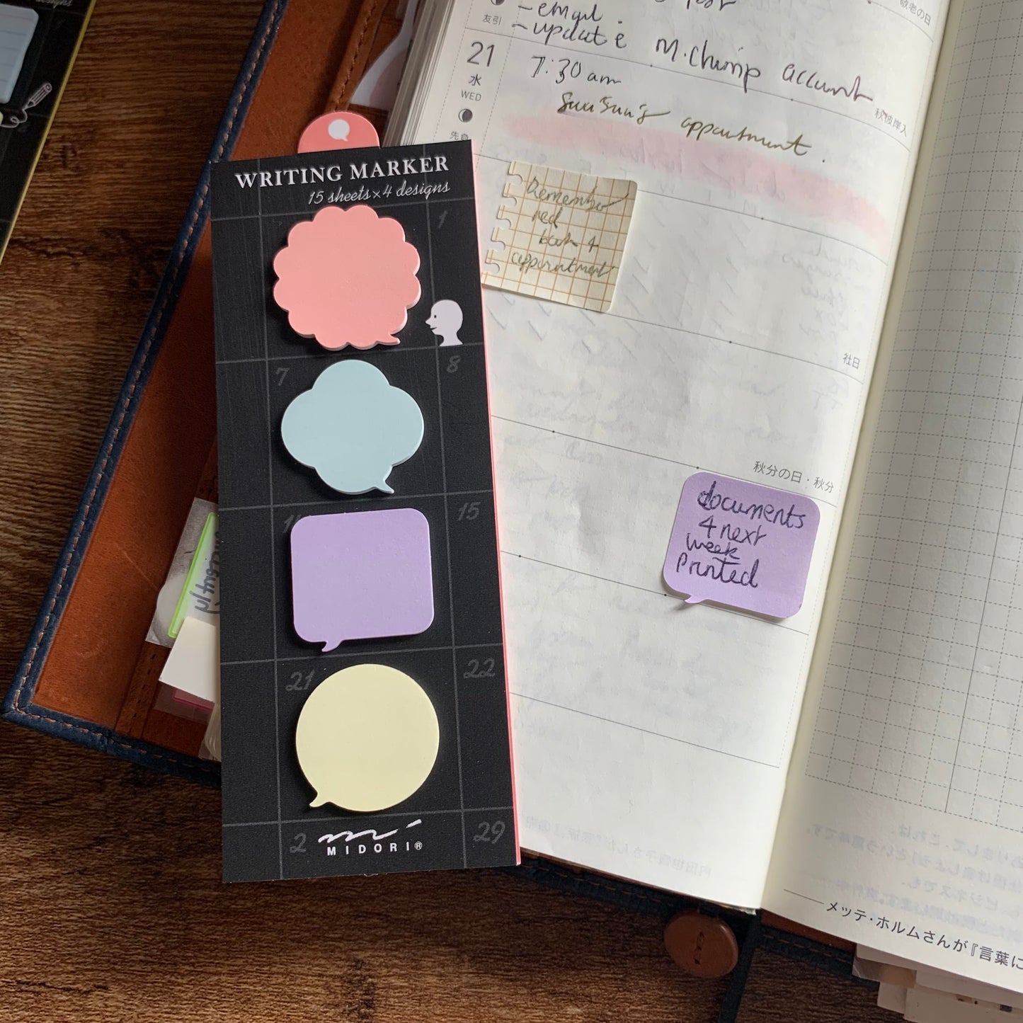 Midori Sticky Message Memo Block
