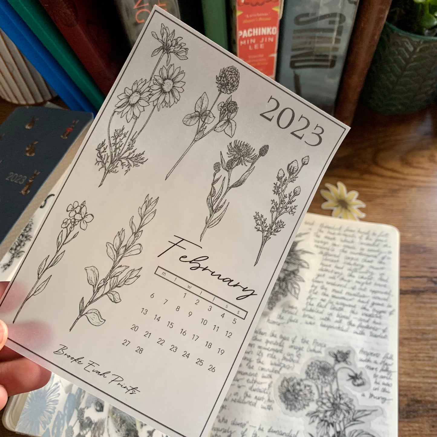 February 2023 Calendar Card - A6 SIZE