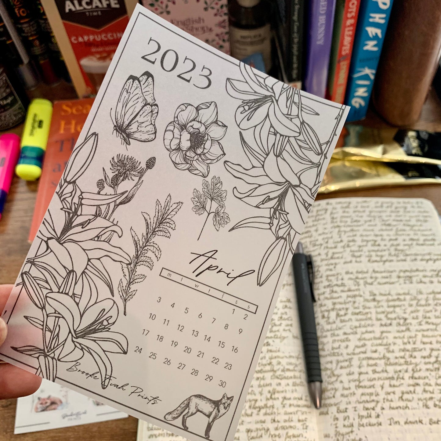 FREE download April 2023 Calendar Card - A6 SIZE