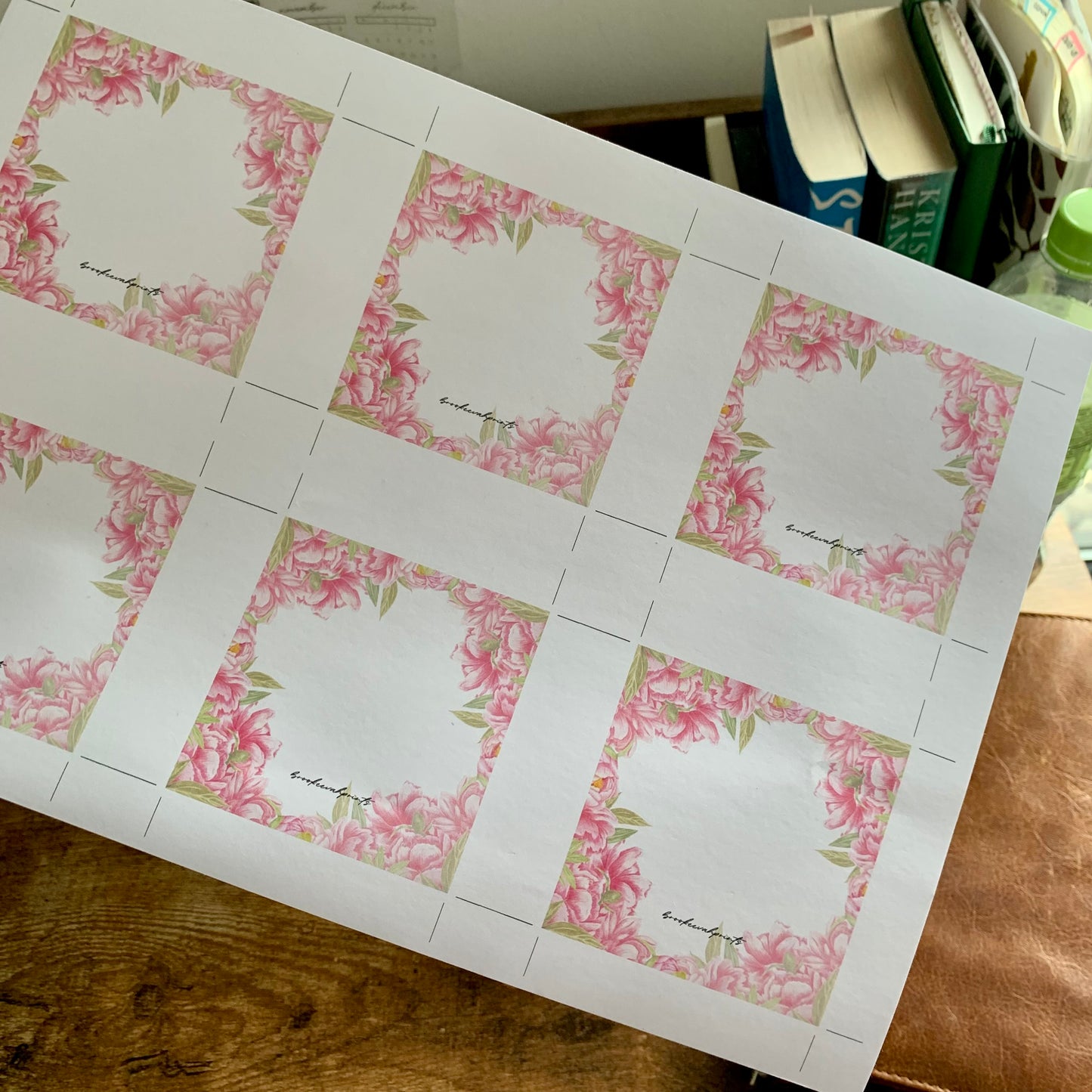 Pink Floral Printable Sticky Notes - Delicate Rose
