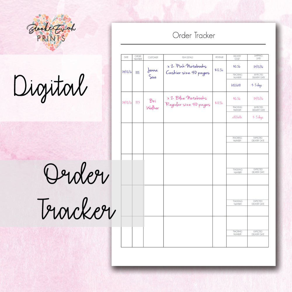 Order Tracker - BrookeEvahPrints