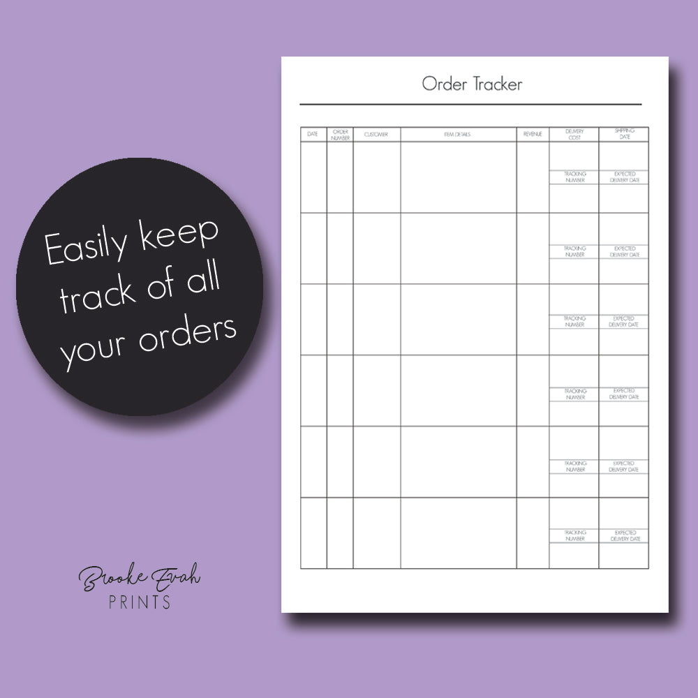Order Tracker - BrookeEvahPrints