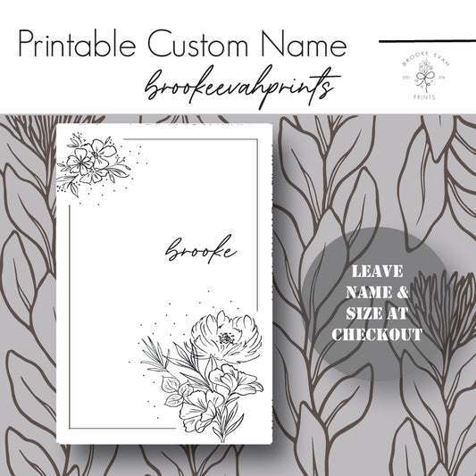 PRINTABLE Custom Name Dashboard - The Original