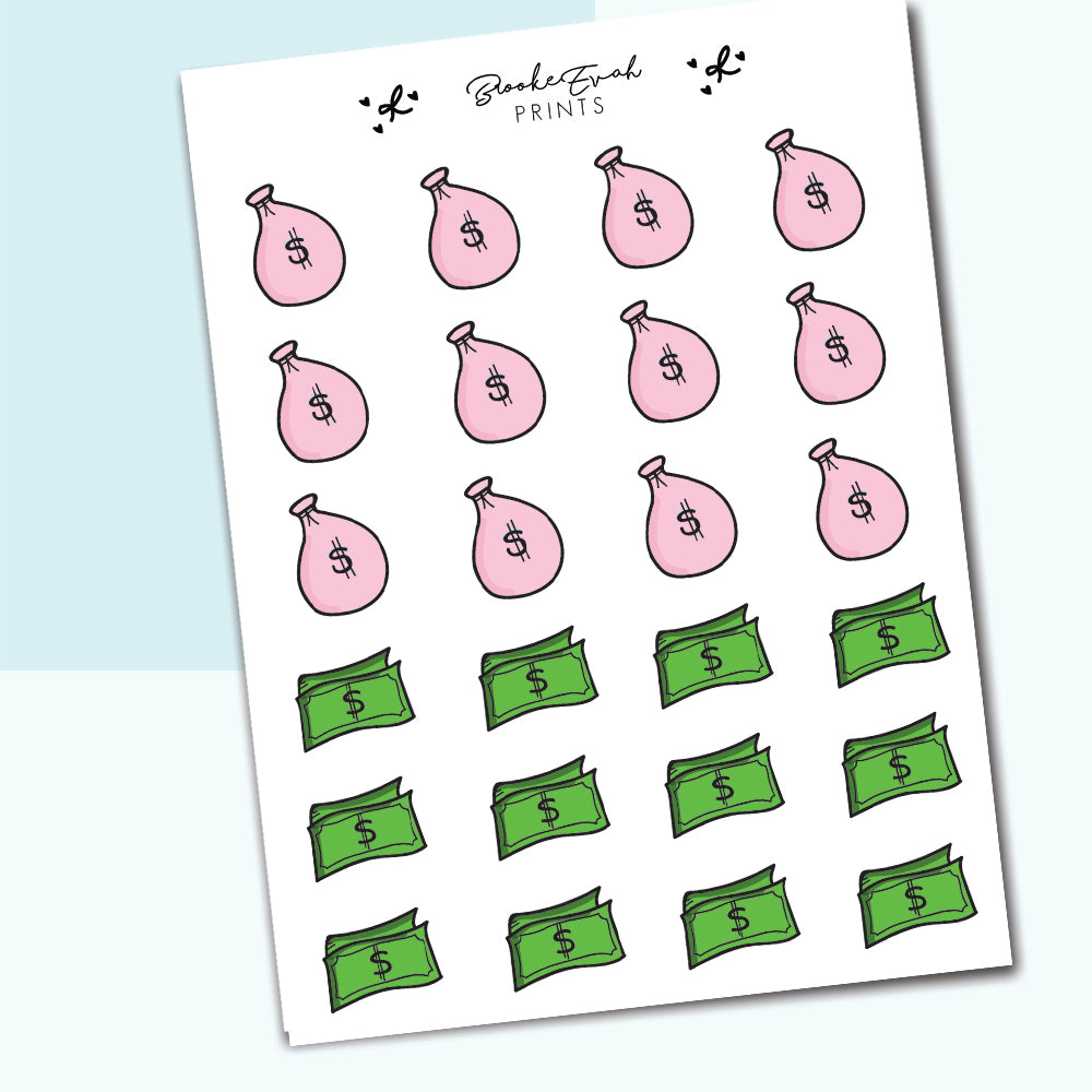 Money Stickers - BEP03 - BrookeEvahPrints