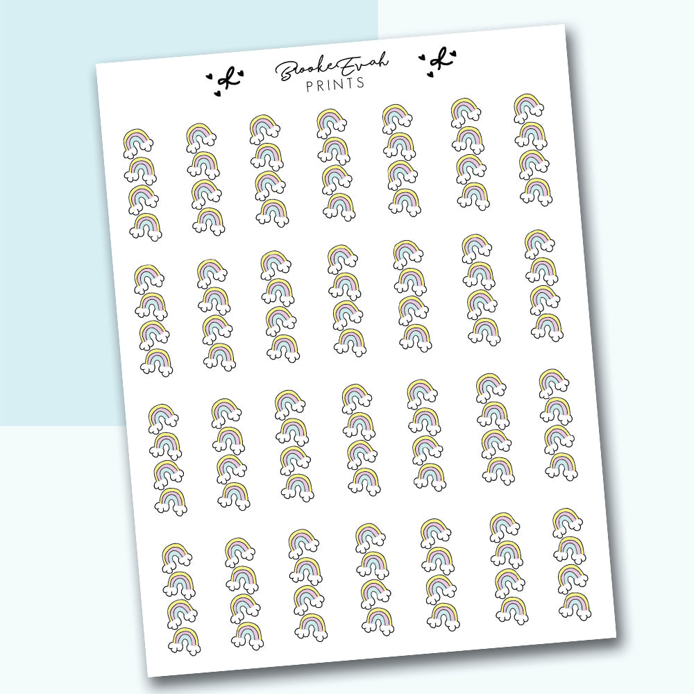 Rainbow Checklist Stickers- BEP32 - BrookeEvahPrints