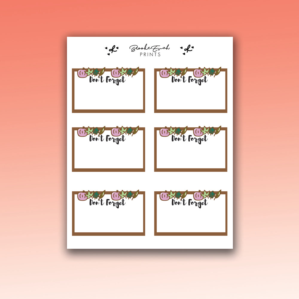 Fall Don't forget Boxes - BEP38