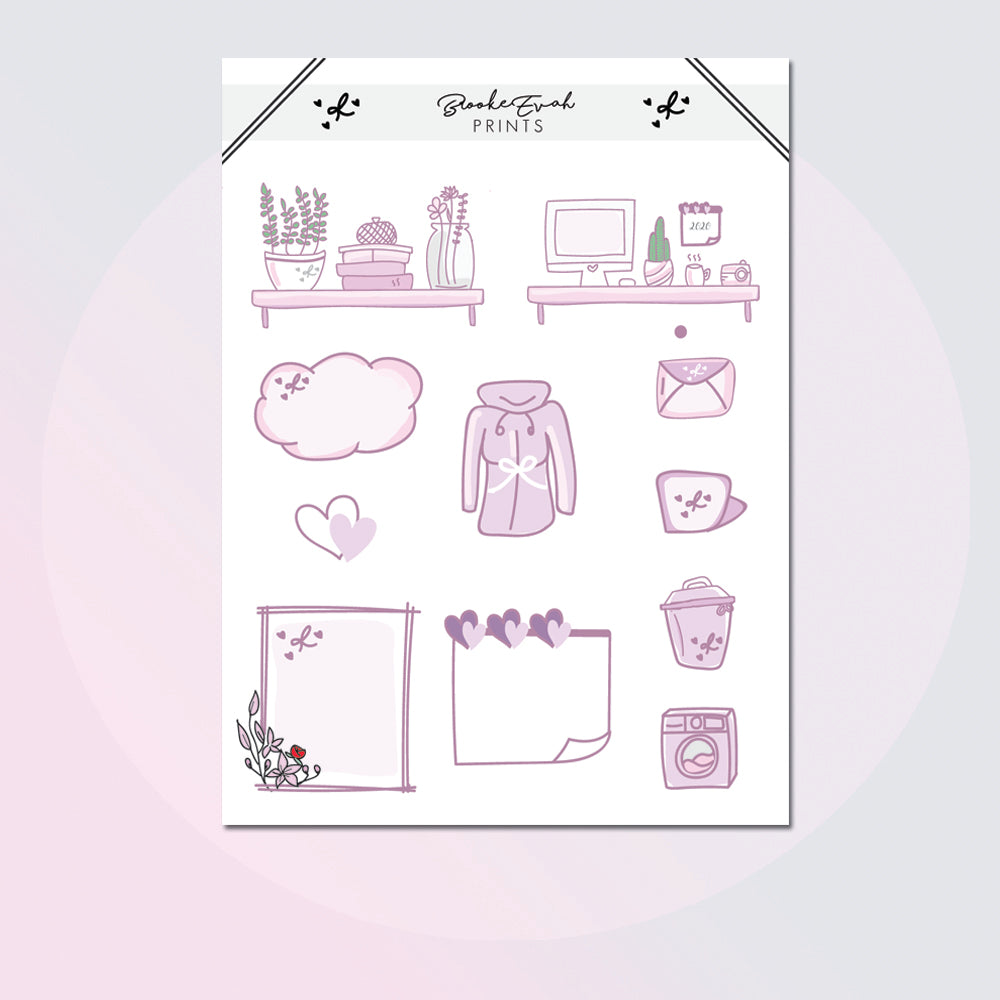 Lavender Doodle Deco Sheet -  BEP51
