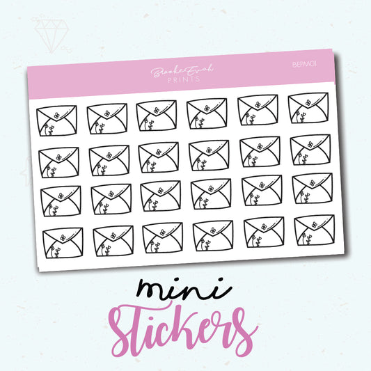 Mini Happy Mail Stickers- BEPM01 - BrookeEvahPrints