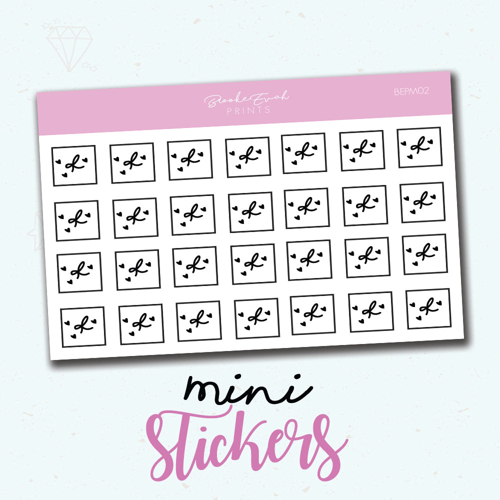 Mini Bow Box Stickers - BEPM02 - BrookeEvahPrints