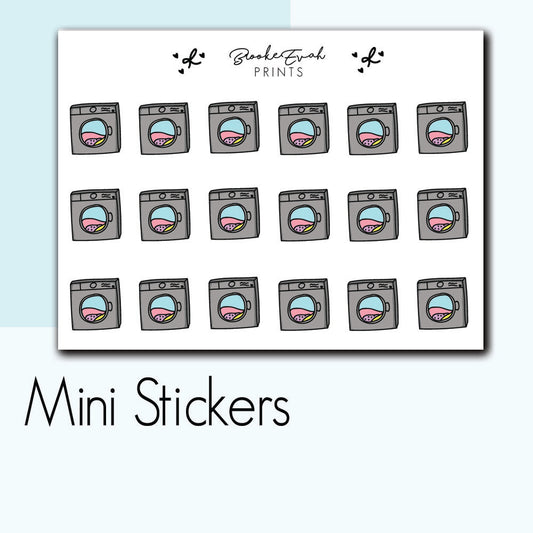 Mini Washing Machine Stickers - BEPM07 - BrookeEvahPrints