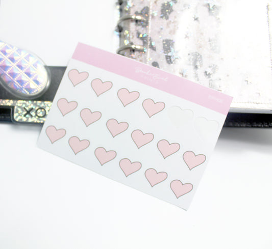 Mini Pink Heart Stickers - BEPM08 - BrookeEvahPrints