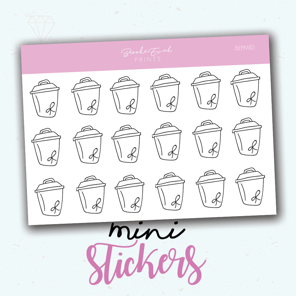 Minimal Trash Stickers - BEPM10 - BrookeEvahPrints