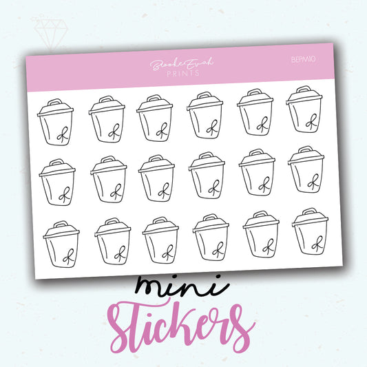 Minimal Trash Stickers - BEPM10 - BrookeEvahPrints