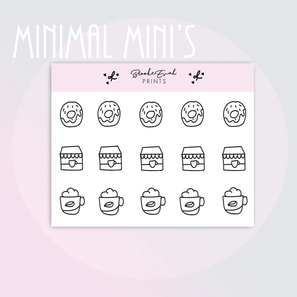 Mini Coffee Doodle Stickers- BEPM144