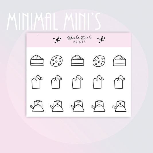 Mini Tea Doodle Stickers-  BEPM145