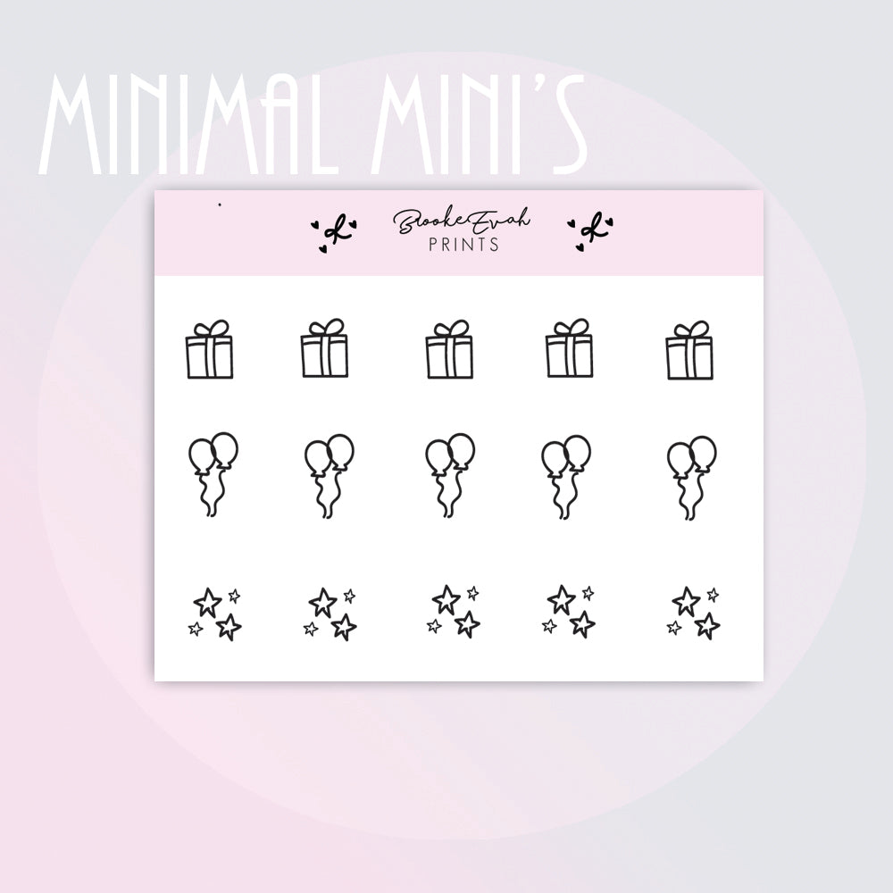 Mini Party Doodle Stickers- BEPM149