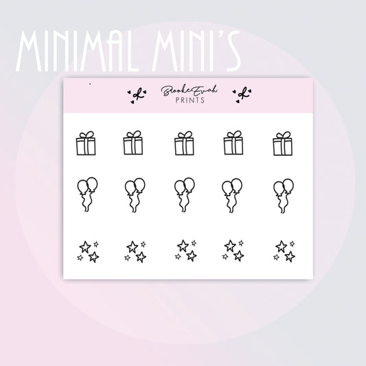Mini Party Doodle Stickers-  BEPM149