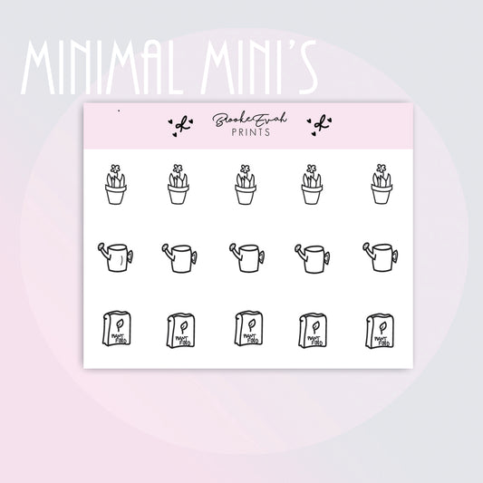 Mini Plant Doodle Stickers-  BEPM151