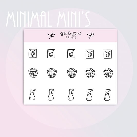 Mini Laundry Doodle Stickers-  BEPM152
