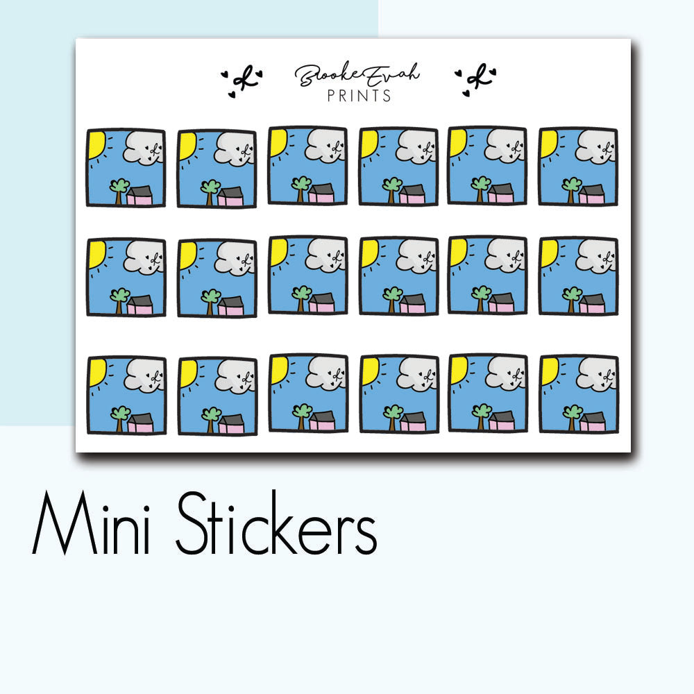 Mini Sunny Day Stickers- BEPM18 - BrookeEvahPrints