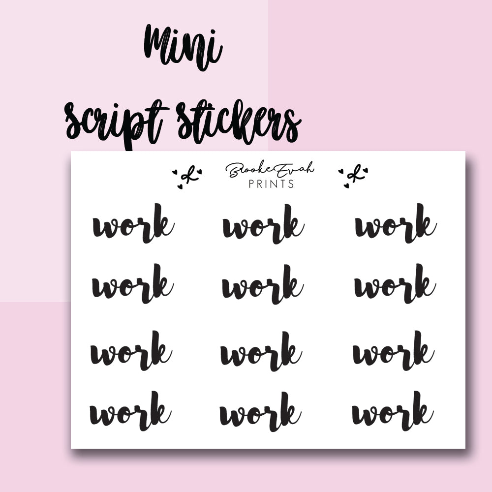 Mini Work Stickers- BEPM46 - BrookeEvahPrints