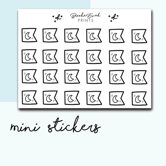 Moon Mini Flag Stickers-  BEPM65 - BrookeEvahPrints