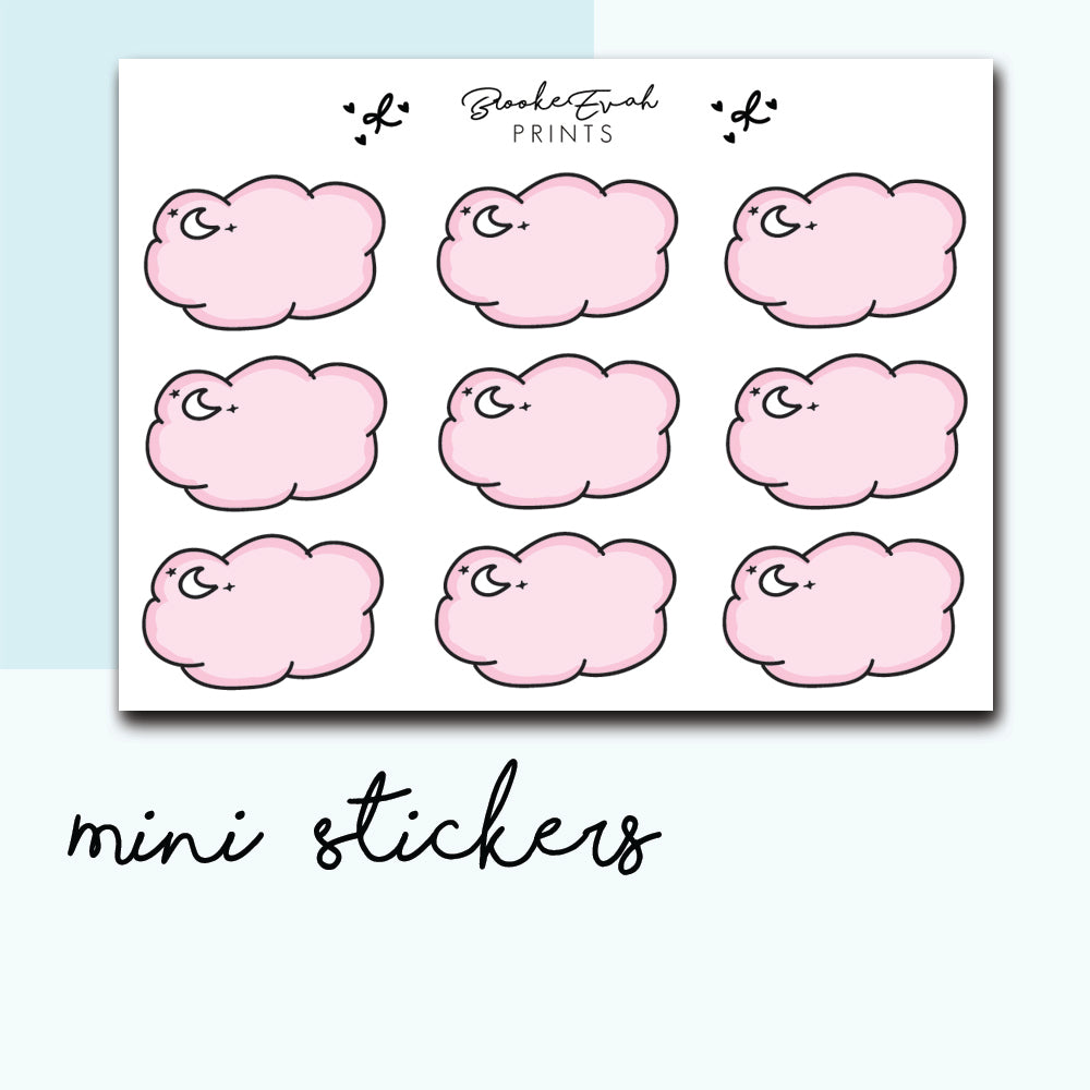 Pink Cloud Stickers- BEPM66 - BrookeEvahPrints