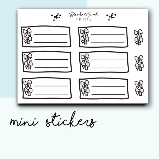 Mini Iist Bow Stickers-  BEPM69 - BrookeEvahPrints