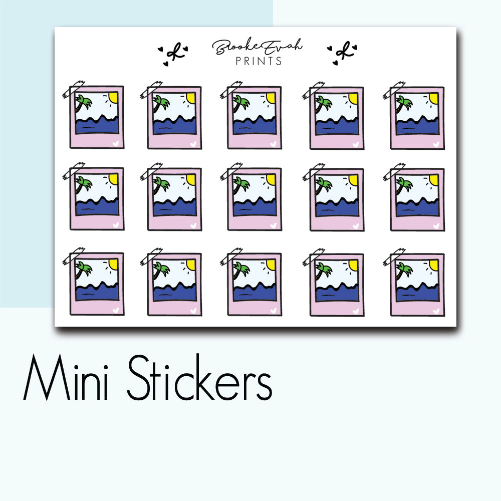 Mini Beach Polaroid Stickers- BEPM93