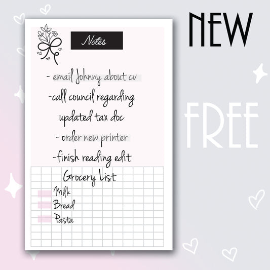 Freebie Notes Insert- B6 Rings