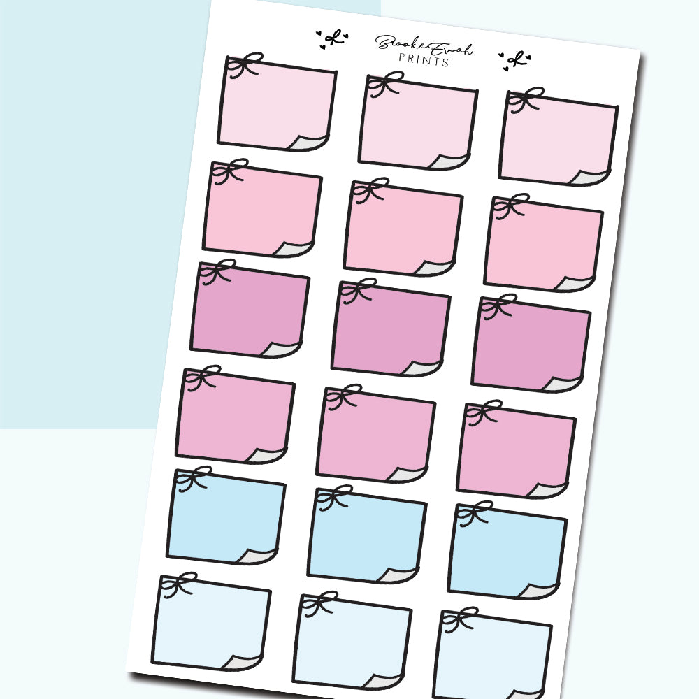 Pastel Sticky Note Doodles- H01 - BrookeEvahPrints