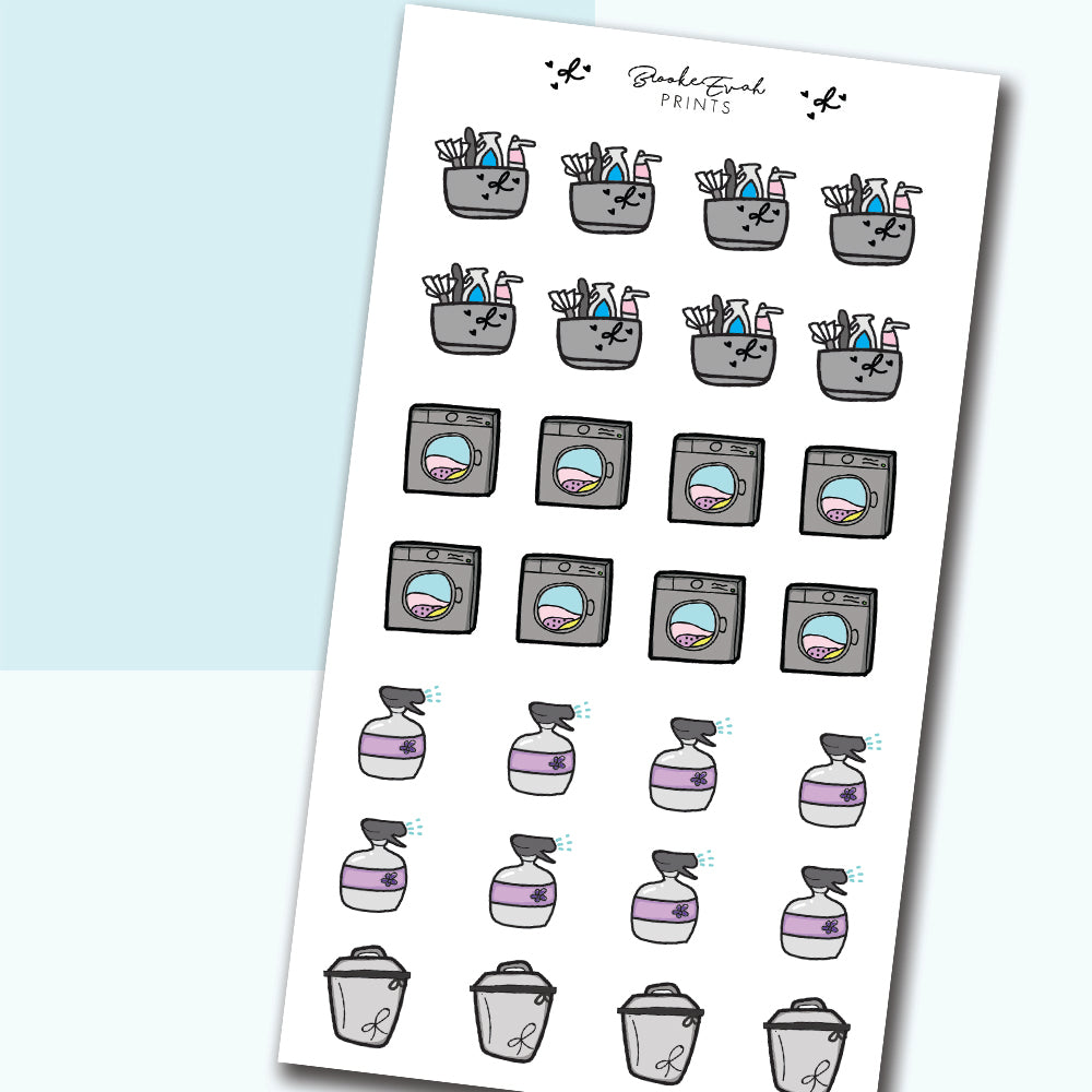 Cleaning Doodles - H03 - BrookeEvahPrints