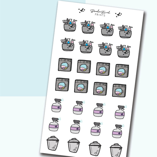 Cleaning Doodles - H03 - BrookeEvahPrints
