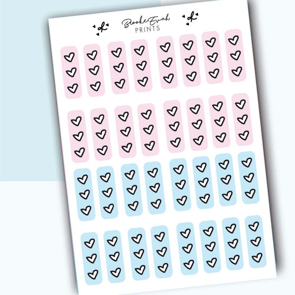 Pastel Checklist hearts- H12 - BrookeEvahPrints