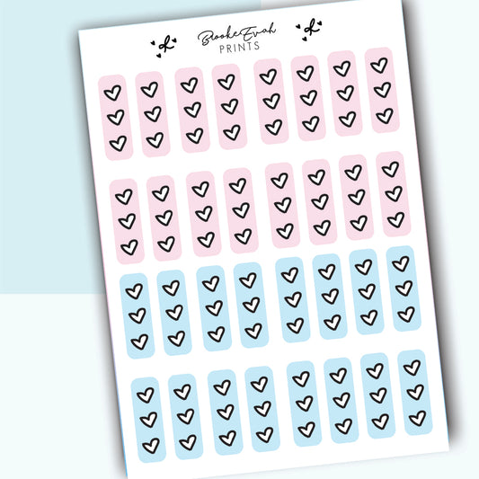 Pastel Checklist hearts- H12 - BrookeEvahPrints